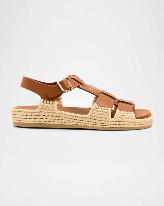Leather Fisherman Espadrille Sandals